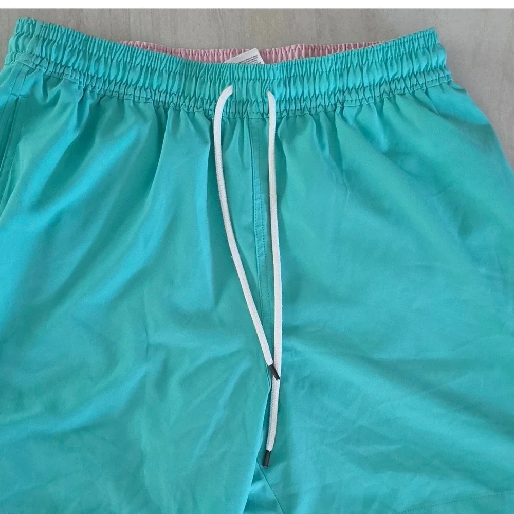 Polo Ralph Lauren Mens Turquoise Blue Pink Pony Swim Trunk Shorts preppy SZ L